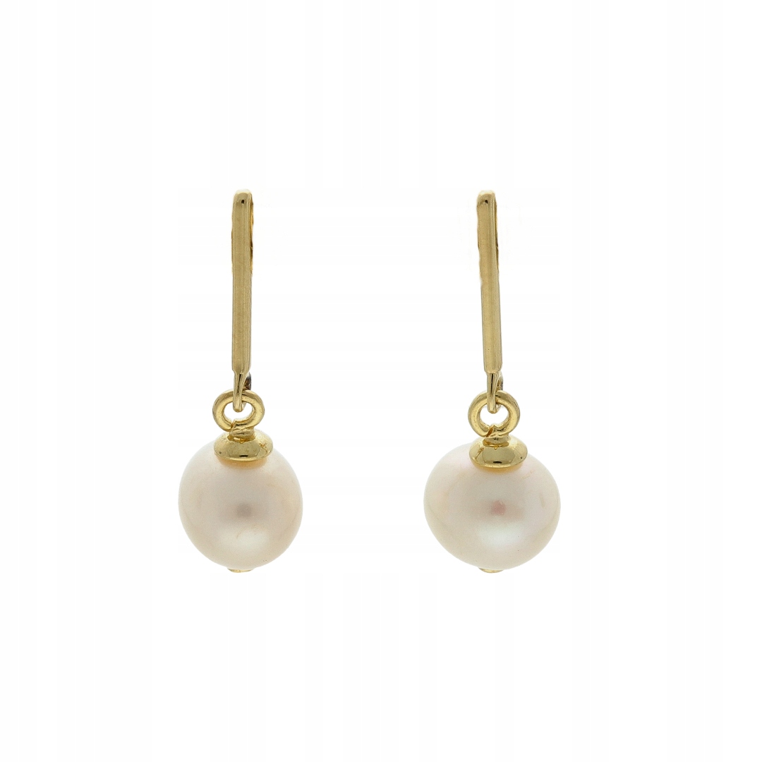 Náušnice s paličkou a perlou, stříbro pozlacené