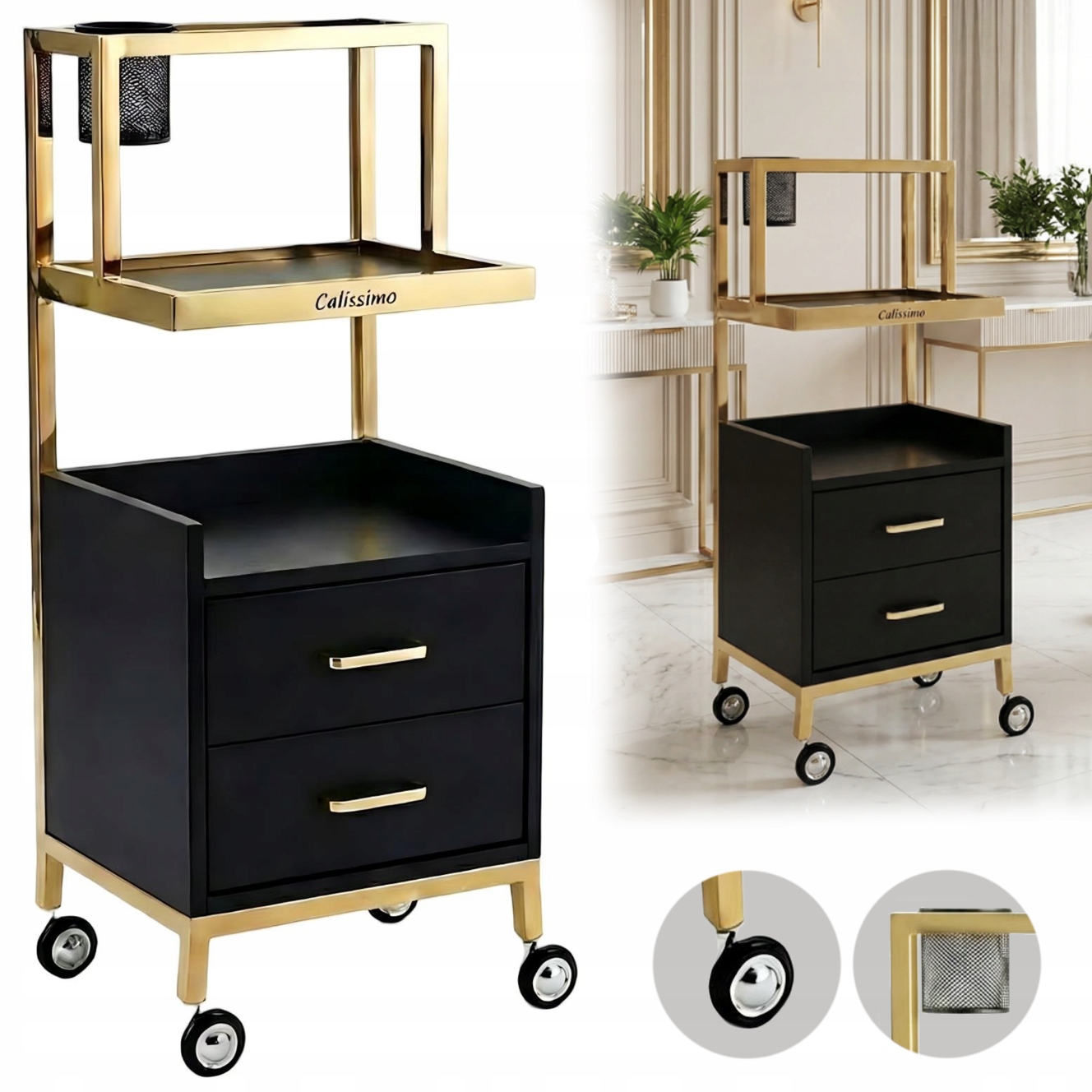 Kosmetický stolek pod kosmetické zařízení, mobilní pomocník, Spa kočárek