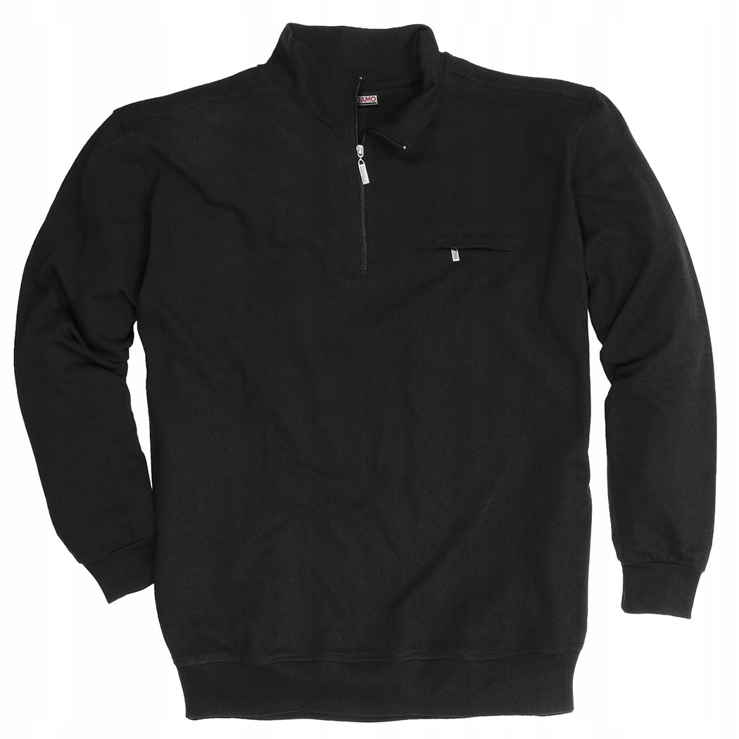 Duża bluza męska z krótkim zamkiem i stójką Adamo 159205 700 Bk 10XL
