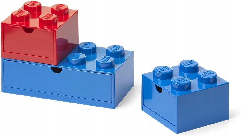 Zestaw szuflad na biurko Lego 3 Monochrome Niebiesko-Czerwony 43250800