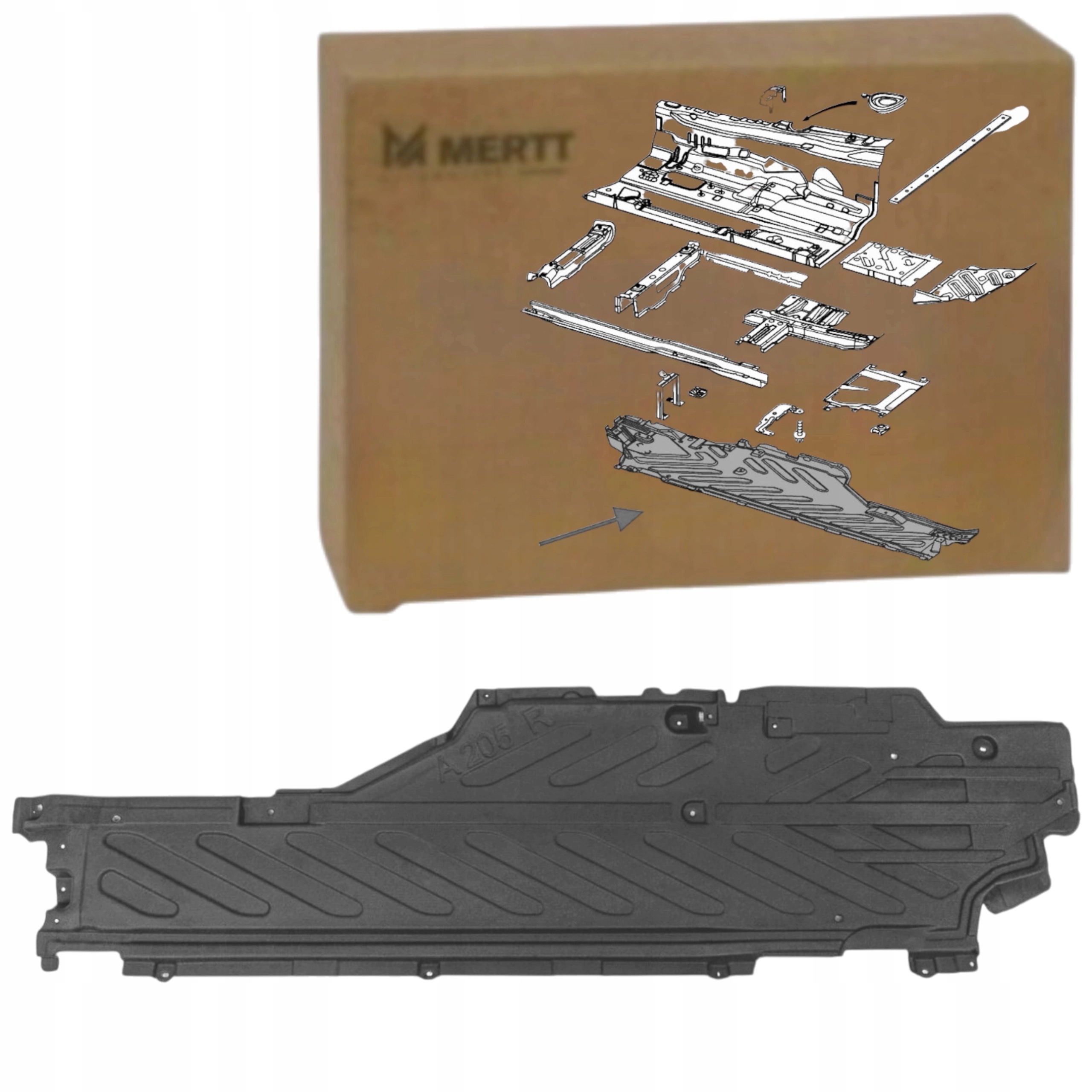 Pravý Kryt Podvozku A2056842000 Mercedes C W205 2014-2021