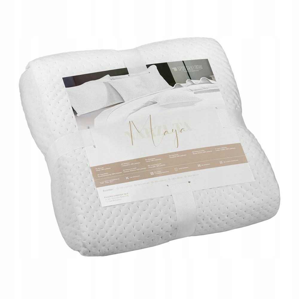 Velurová přikrývka 140x200 Maya bílá, geometrické křížky