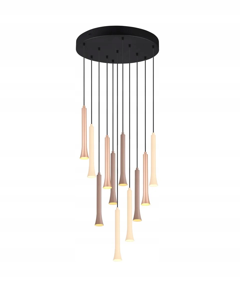 Závesná Led dekoratívna lampa čierna/hnedá nad stôl Fiato Trio
