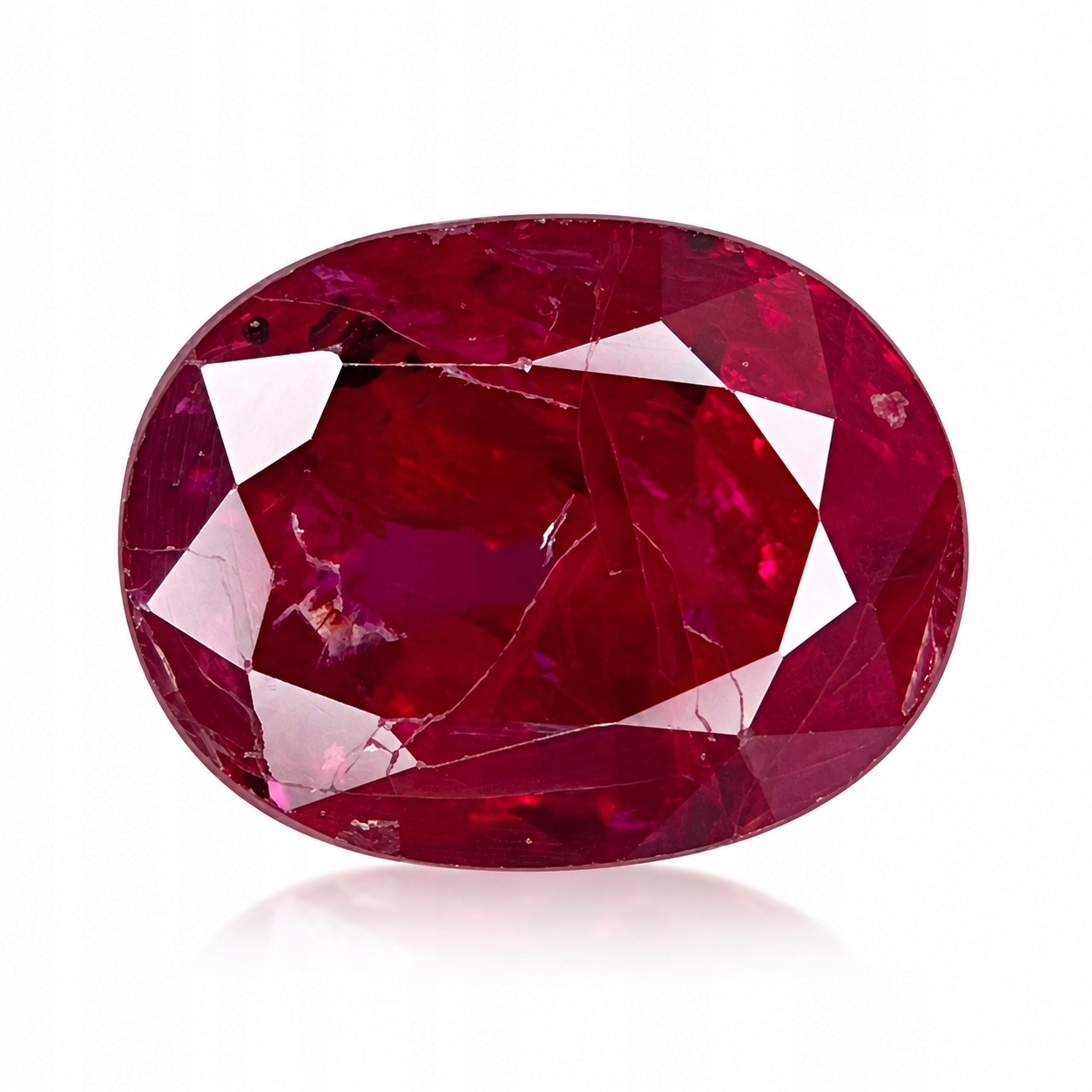 Přírodní Rubín 0.66 ct Červený Ovál Mosambik I3 certifikát Wbd