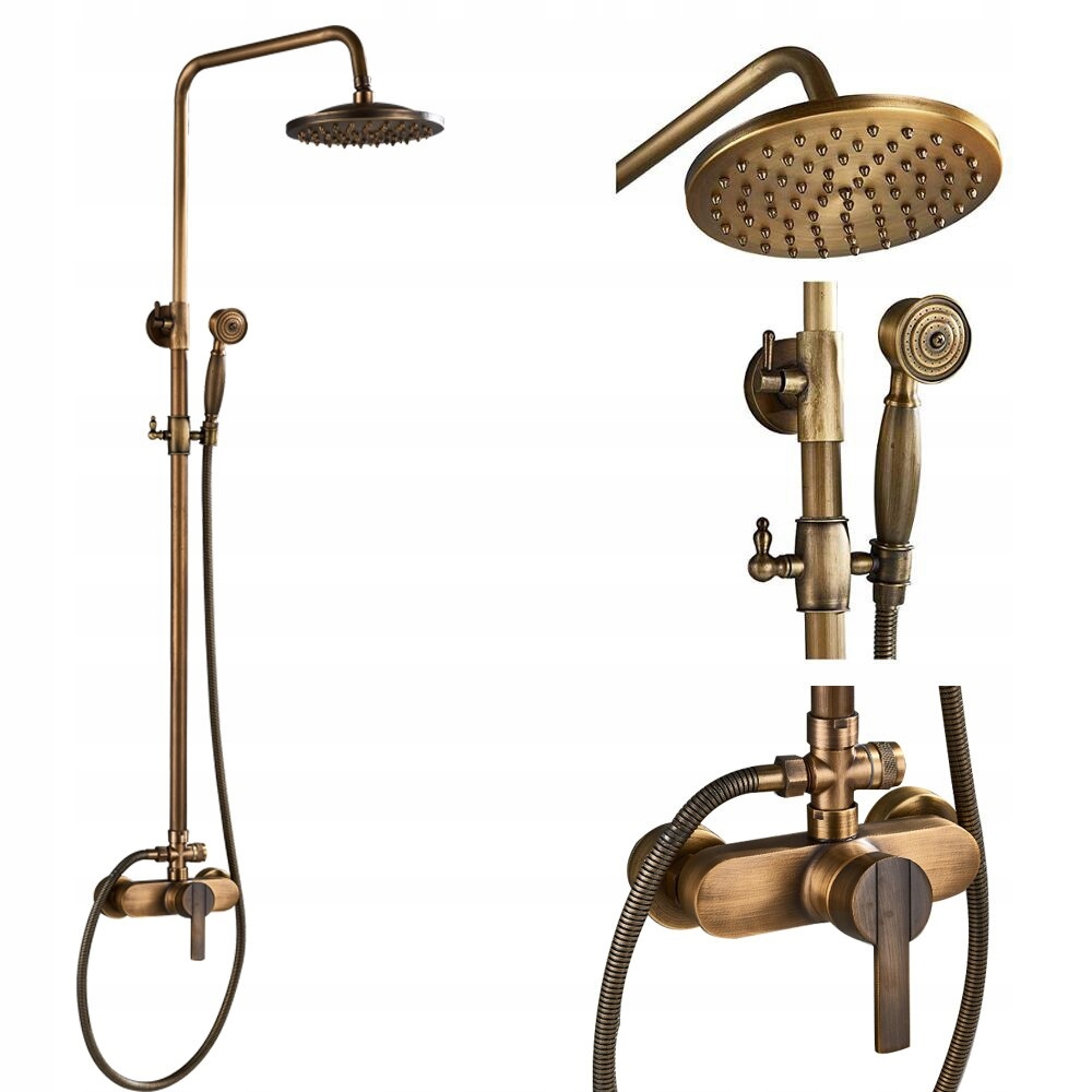 SPRCHOVÝ SET S RETRO MOSADZNOU SPRCHOVOU SPRCHOU