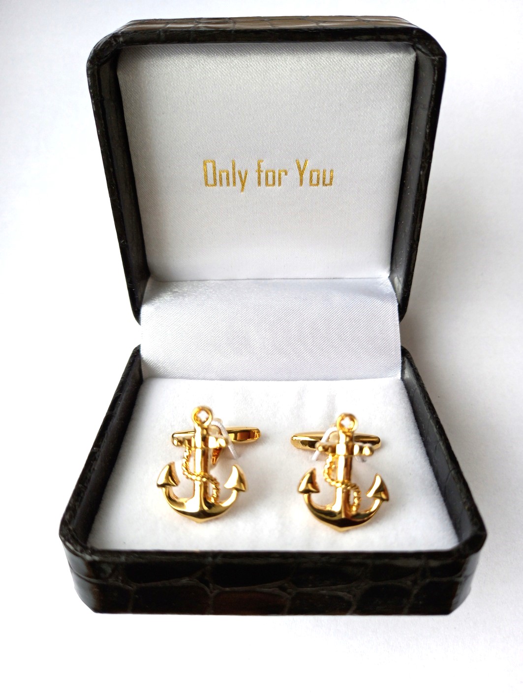 Zlaté manžetové knoflíčky Exciting Kotva Námořní Kapitánské Námořnické