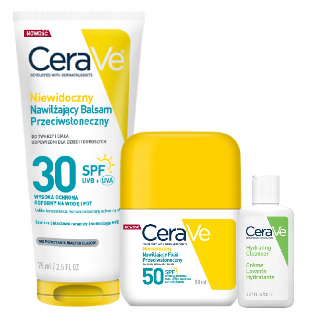 CeraVe Zestaw Przeciwsłoneczny SPF30 Balsam Fluid do skóry suchej 50ml