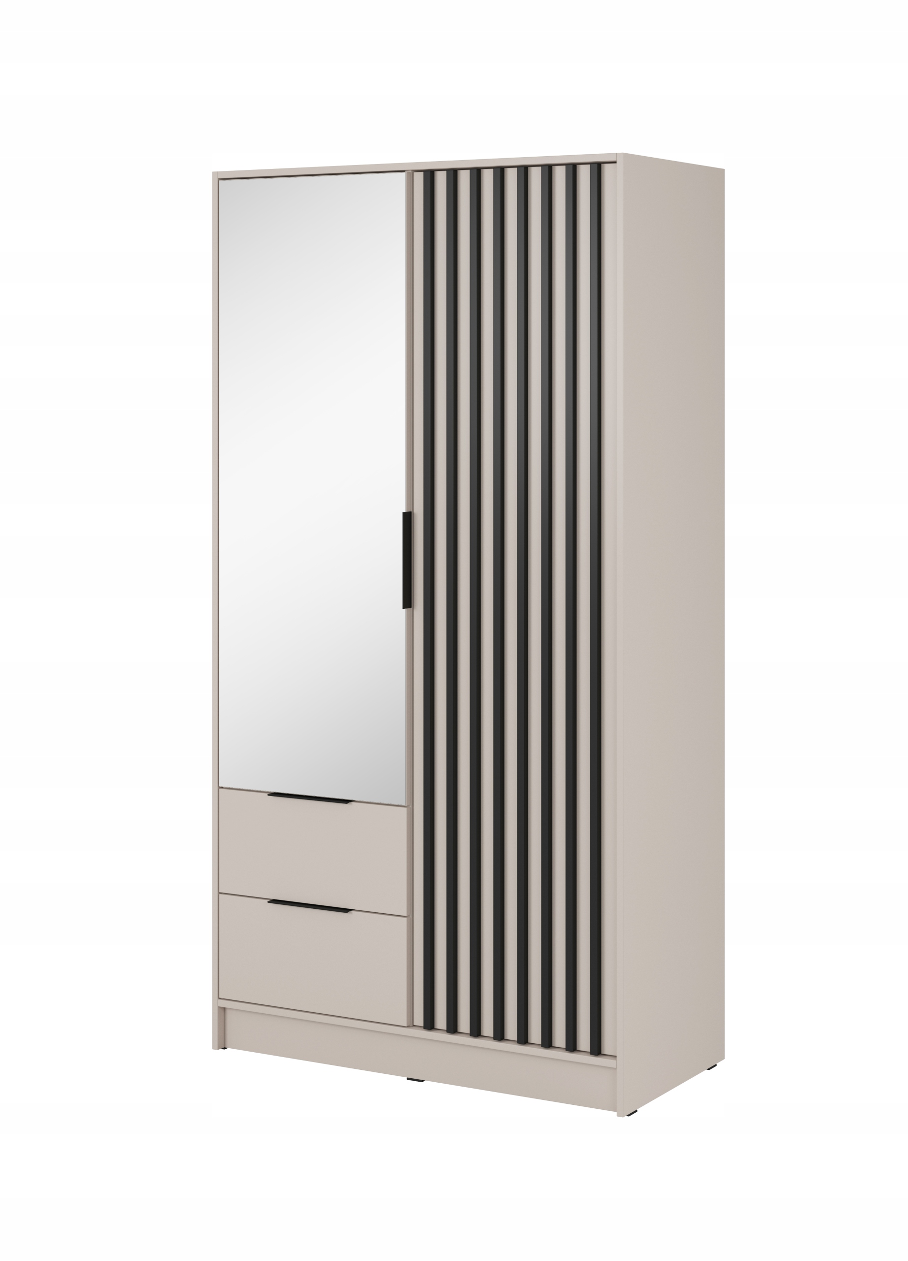 Skříň Dvoudveřová Neliana 105 cm Skříň se zrcadlem Kaszmir Lamele Moderní