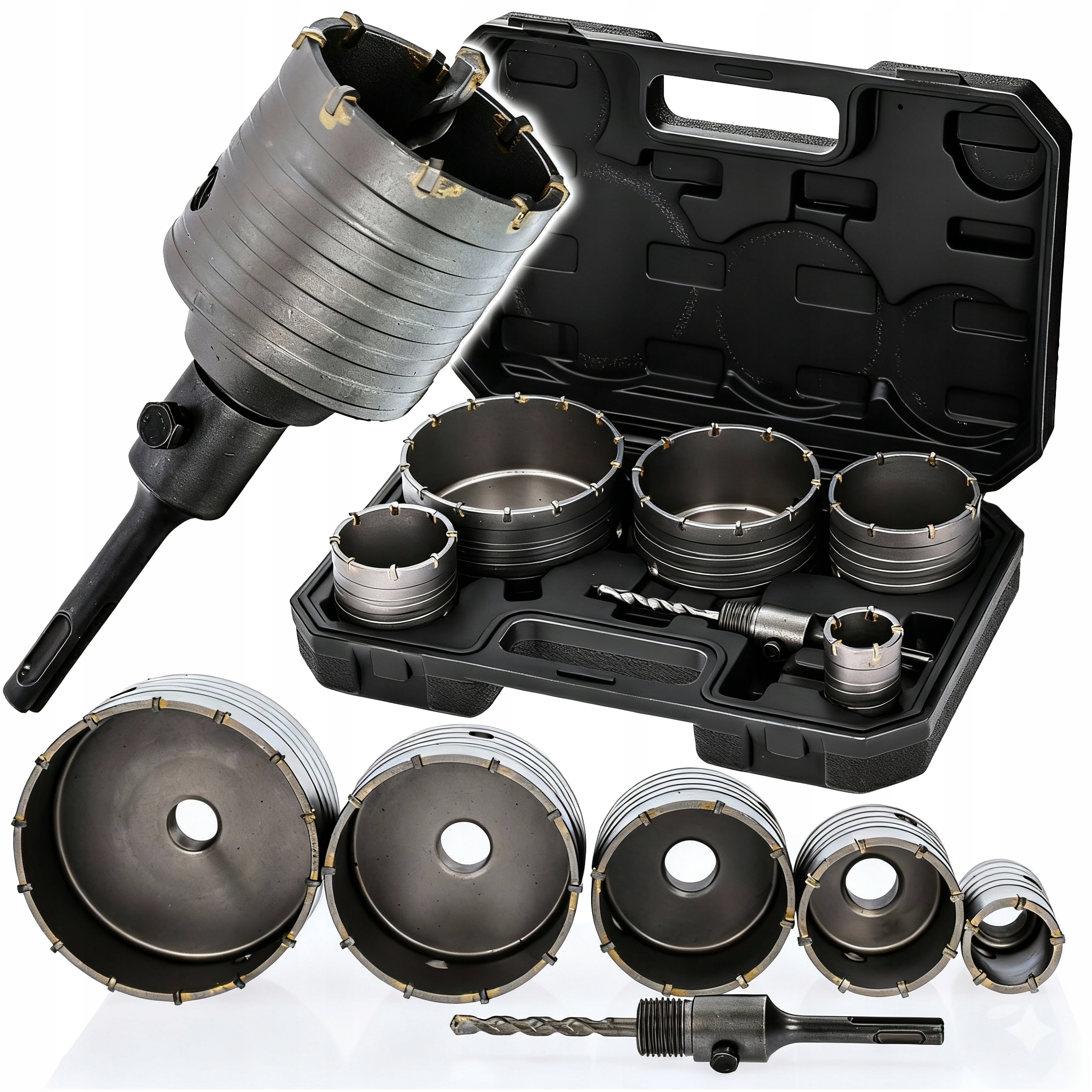 Otwornice Do Betonu Muru Koronki Frez 40-125mm Adapter Sds Plus Zestaw 7ele