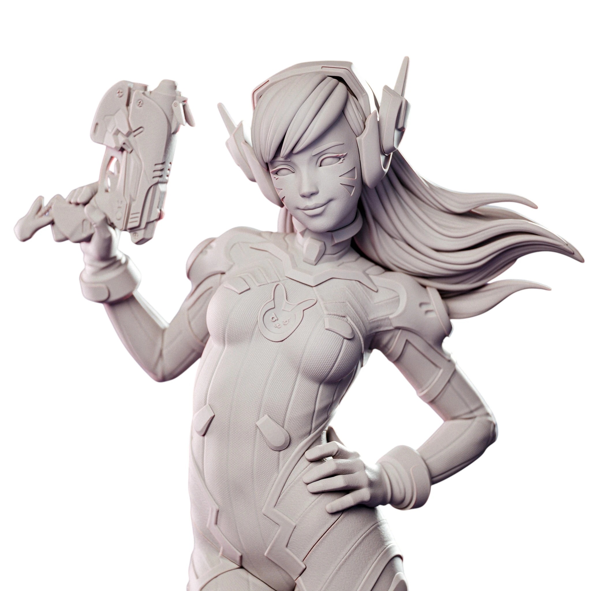 Figurka na malování D.va 23 cm Pryskyřice Tisk3d 16K fanart