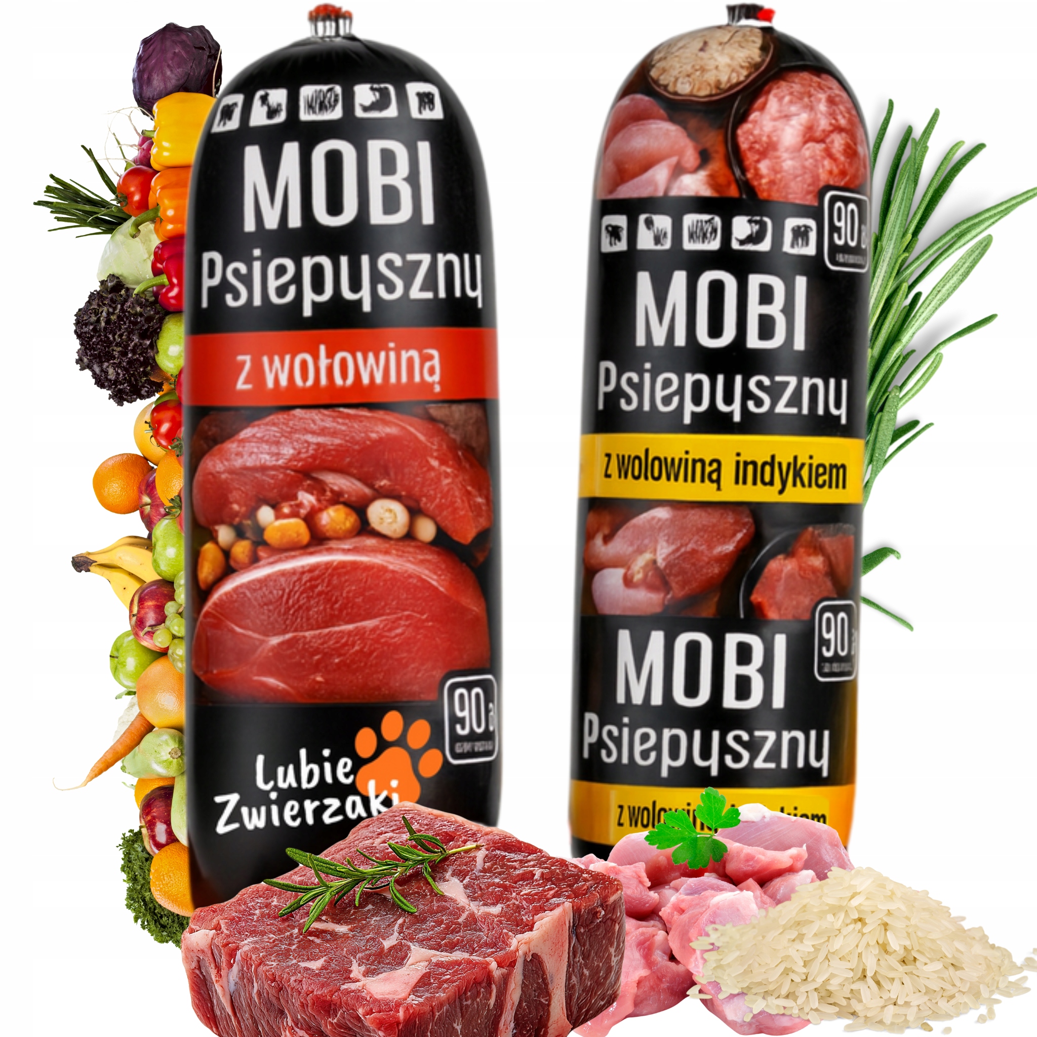 Levně Krmivo mokré pro psa 90% masa mix chutí hovězí krůta rýže 1kg 18 kusů