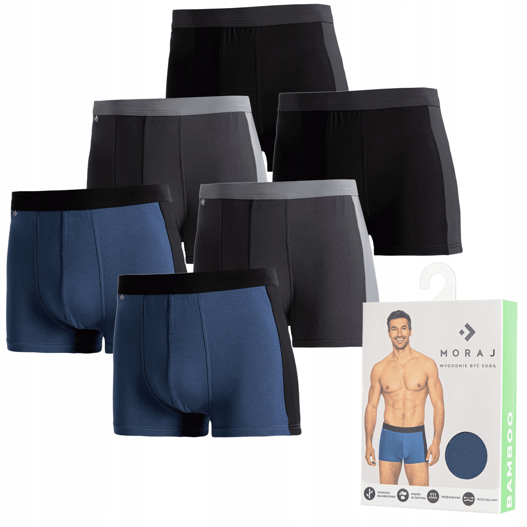 Set Pánské Boxerky Moraj přiléhavé Pohodlné na Dárek 6 kusů 3XL