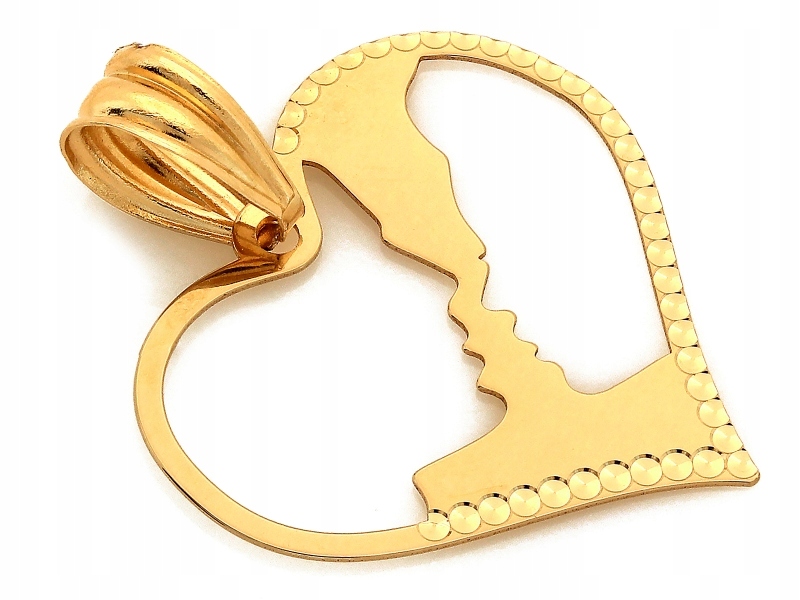 Zlaté srdce přívěsek 585 zamilovaný pár jako dárek módní přívěsek 14k