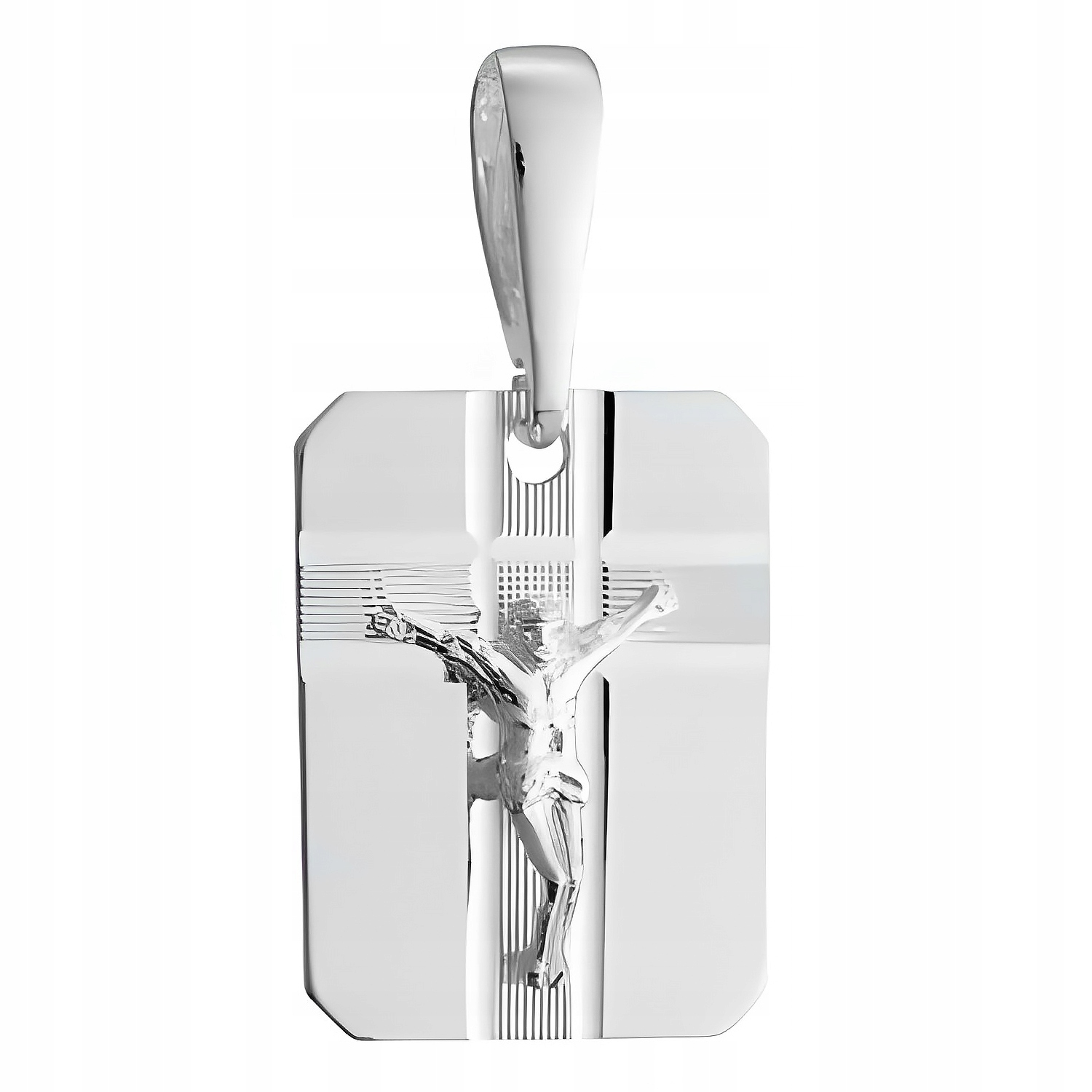 Medailon stříbro 925 Moderní medailon s Ježíšem Kristem na kříži Gravírování