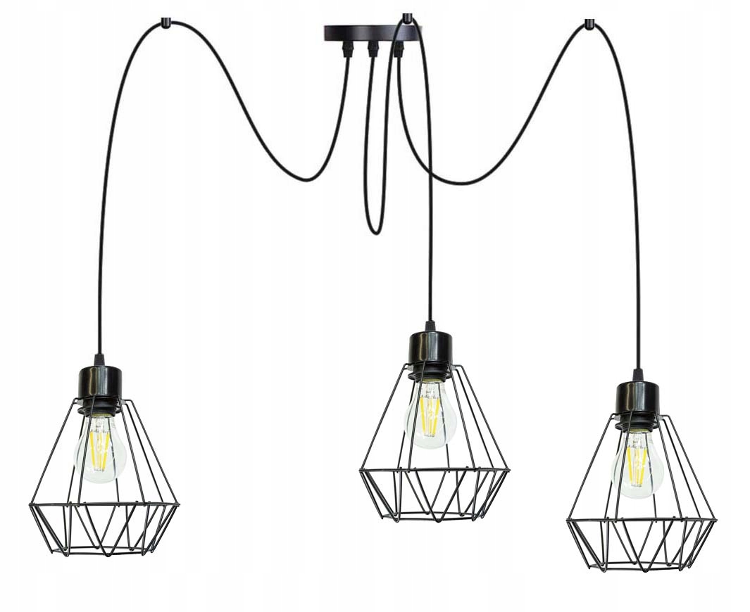 závěsné stropní svítidlo Zwis Loft stínidlo 3xE27 Pavouk