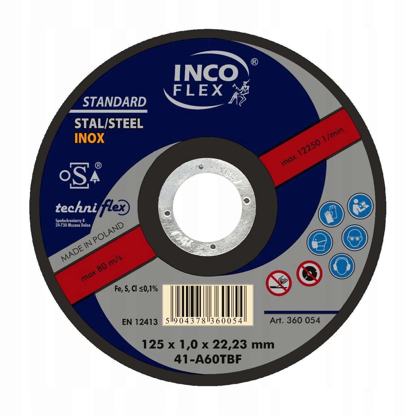 125x1,0x22,23 Kotouč Incoflex Standard Ocel Komplet 50 ks
