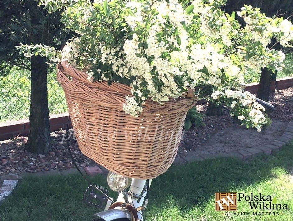 KOSZ KOSZYK WIKLINOWY NA ROWER KIEROWNICĘ natural Materiał dominujący wiklina