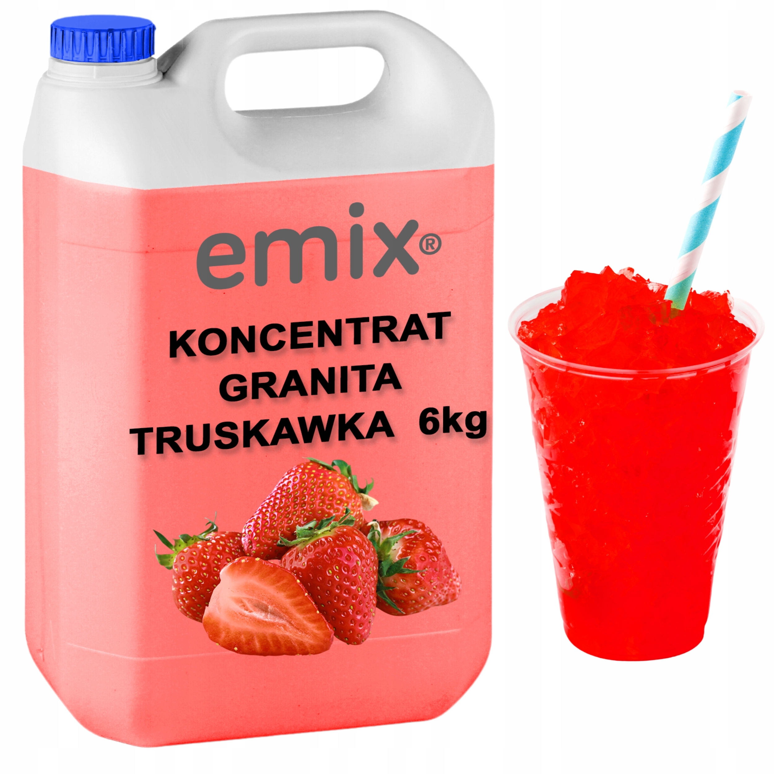Syrop 5L Koncentrat Do Granity Truskawka 1:7 6kg Slush Emix