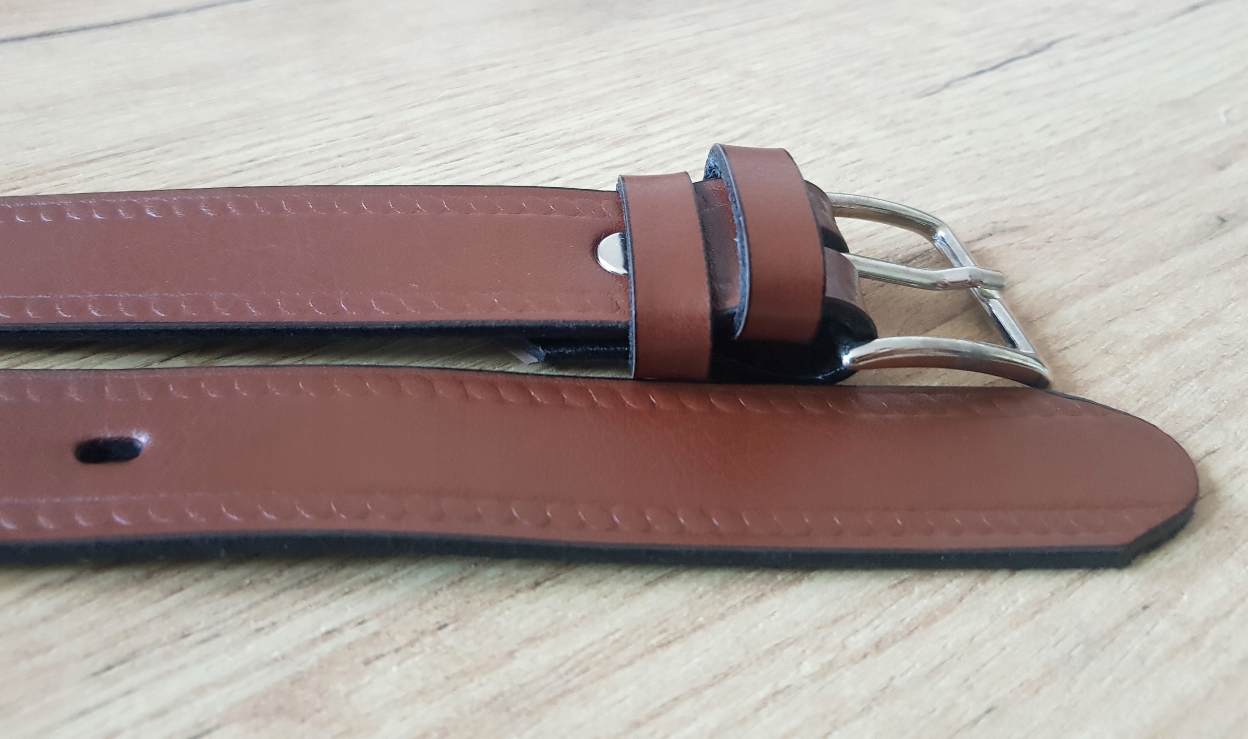 PASEK do spodni DLA CHŁOPCA dziecięcy brązowy tłoczone wzory pas 54-66 cm Kolor brązowy