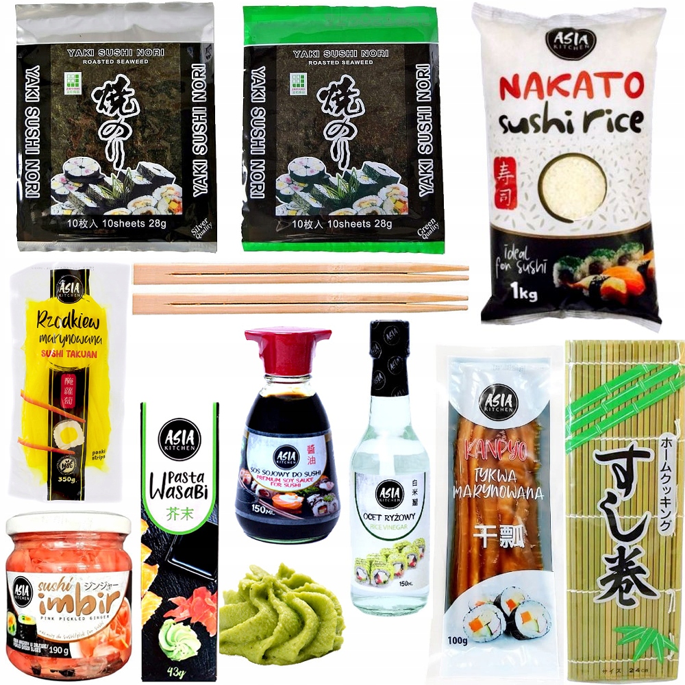 Levně Sada na výrobu Sushi 12 Produktů Prémiová kvalita Na dárek Velikost M