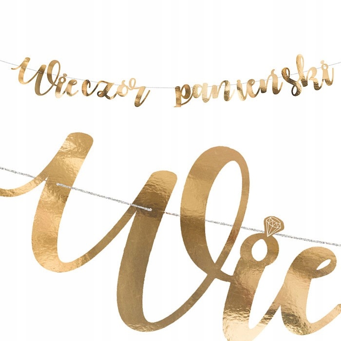 

Baner wieczór panieński Złote lustrzane litery