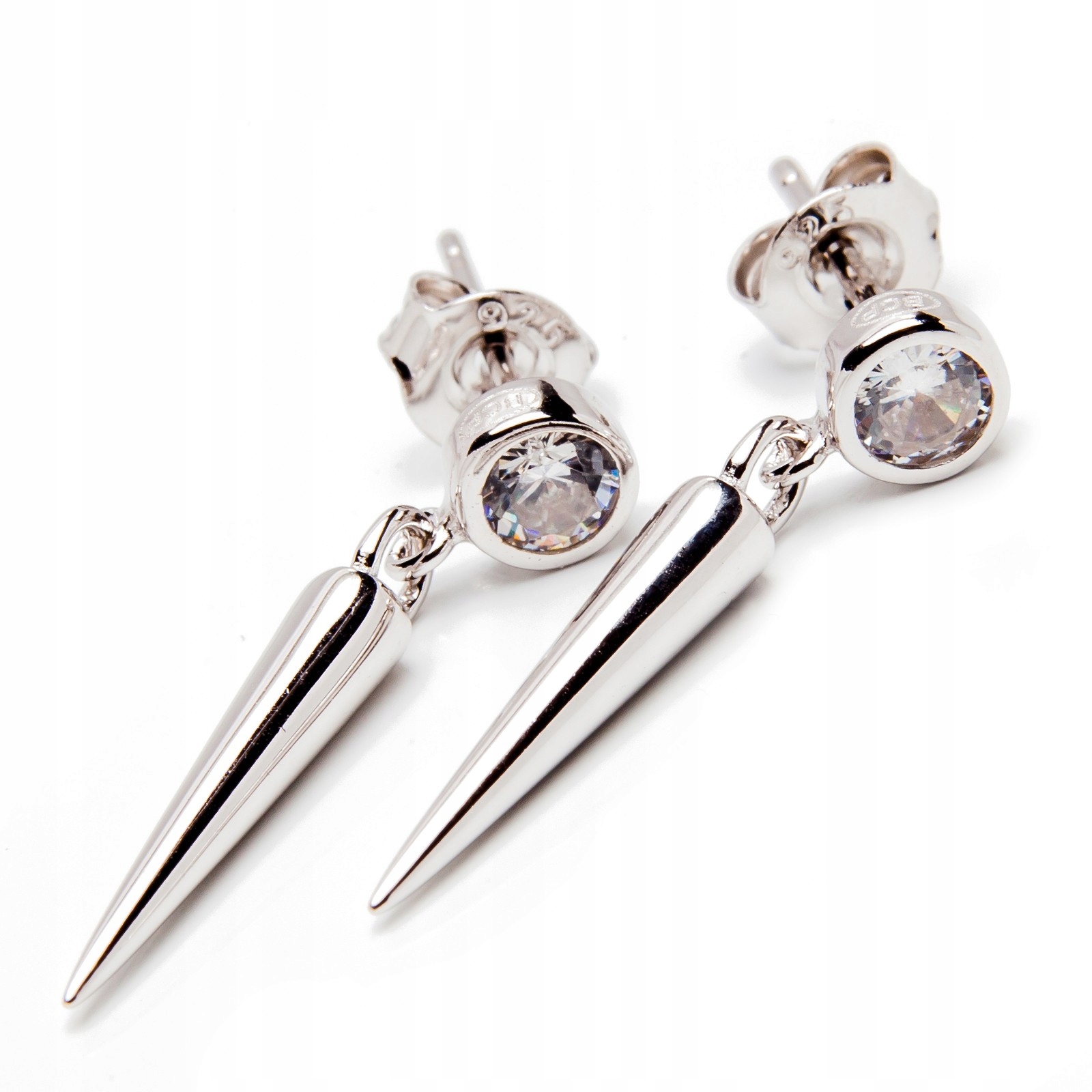 Stříbrné náušnice 925 rampouchy zirkony tyčinka