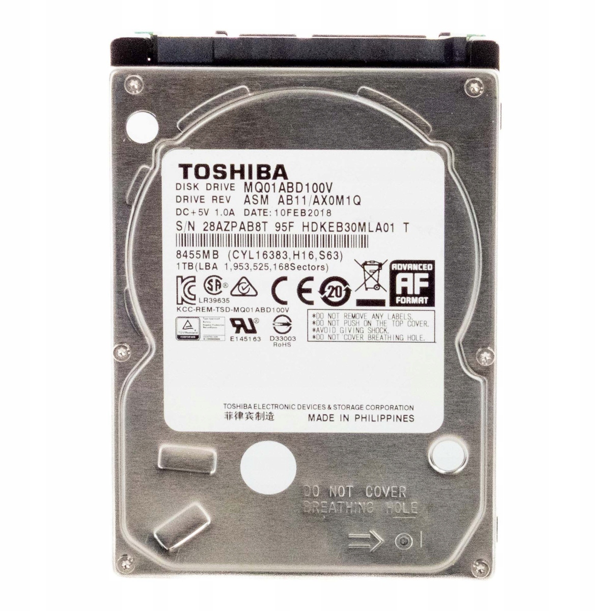 Toshiba 1TB 5400 ot/min 8MB Sata II 2.5" MQ01ABD100V Hdd disk