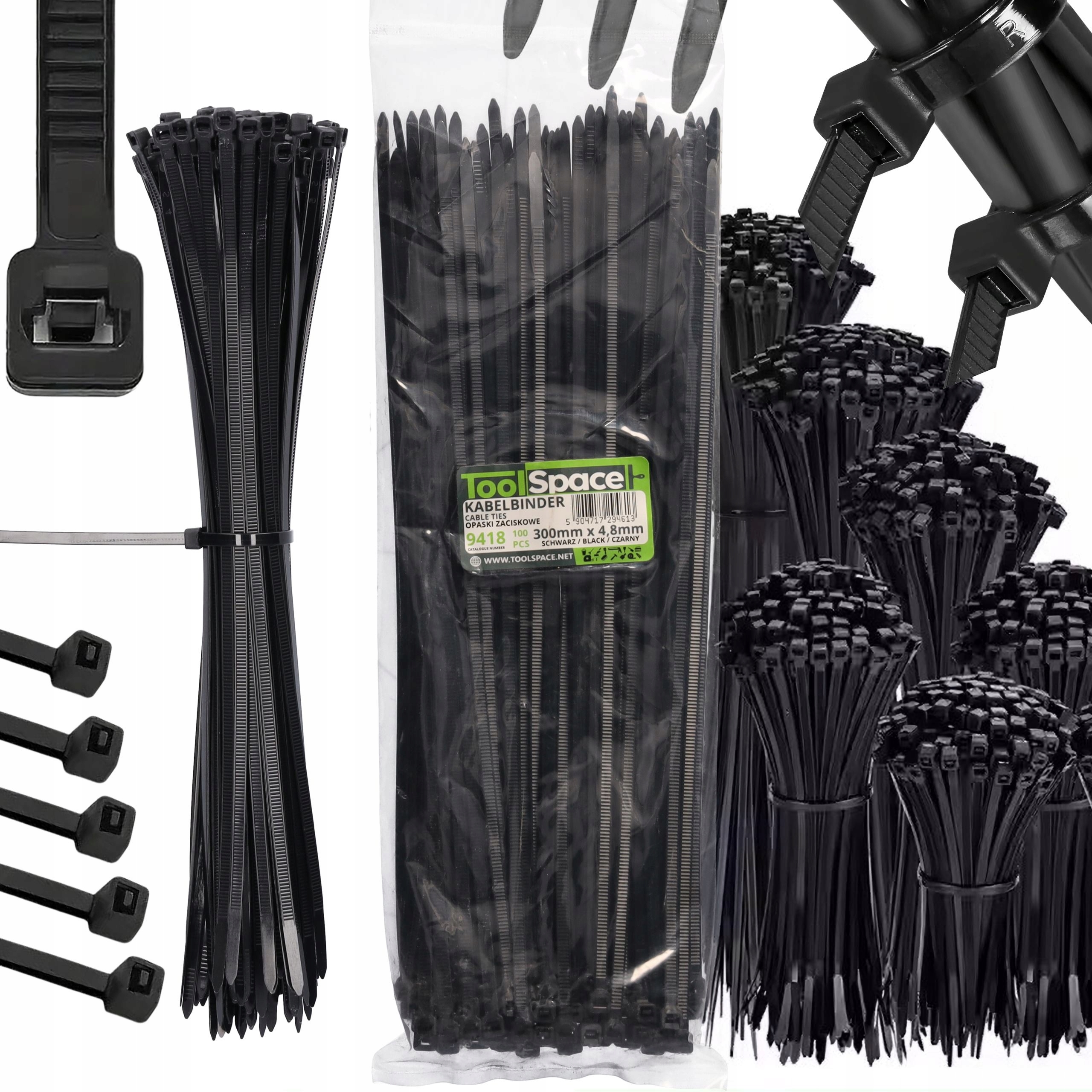 Opaska samochodowa Czarna 300x4,8mm