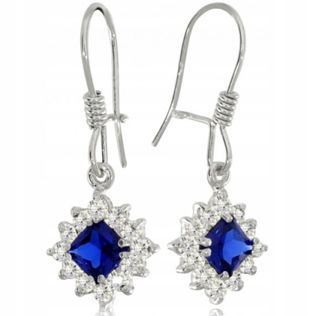 

Wiszące Kolczyki Z Szafirami Karmazycje Srebro