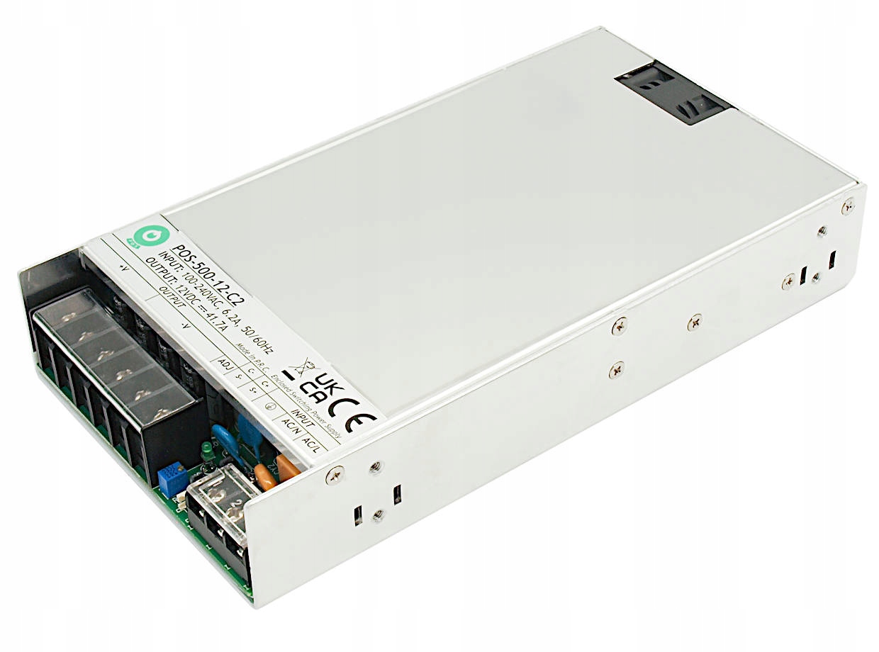 Zasilacz stałonapięciowy modułowy, Pos series 12V/41.7A, Pfc POS-500-12-C2