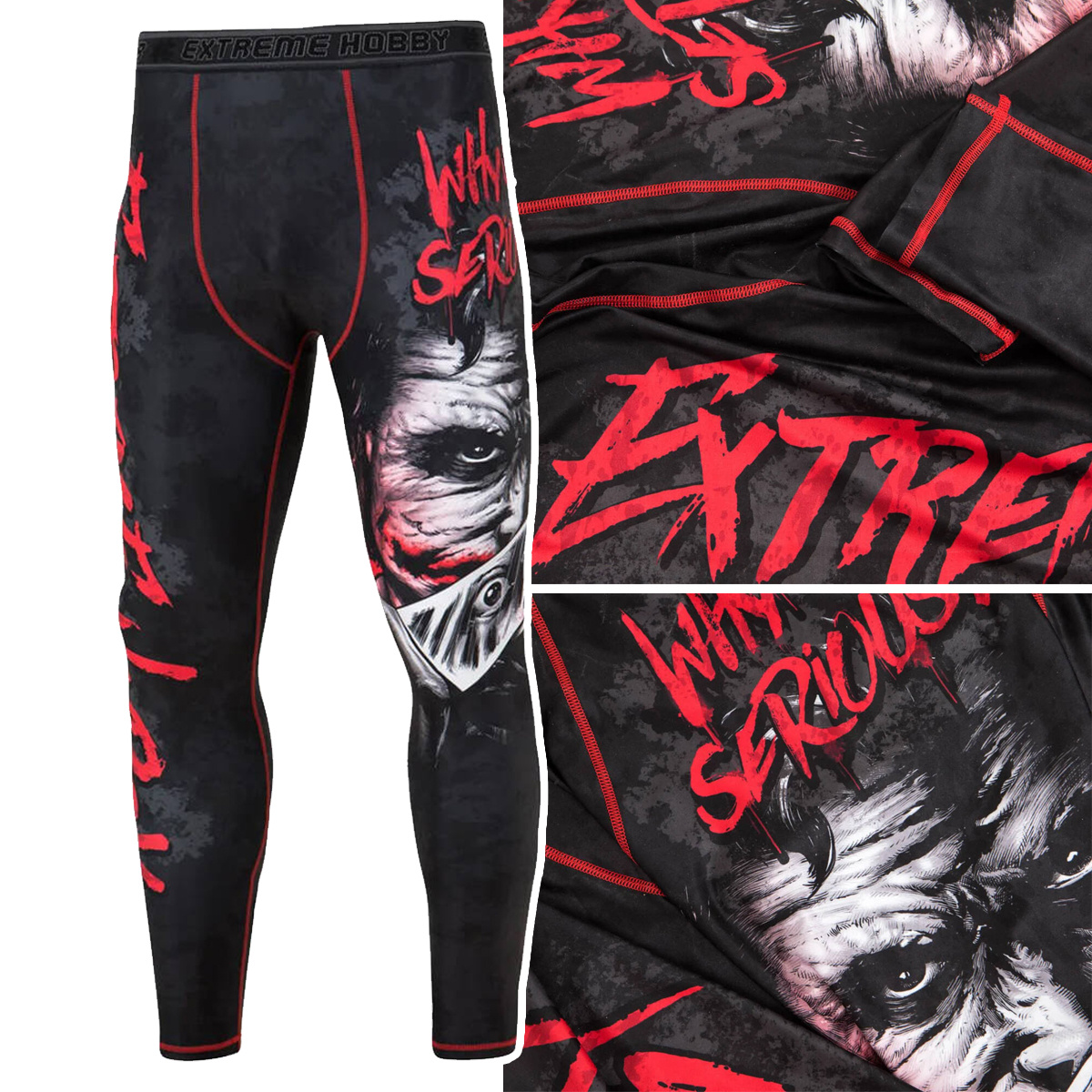 Legginsy treningowe męskie Extreme Hobby Why So Serious r. S