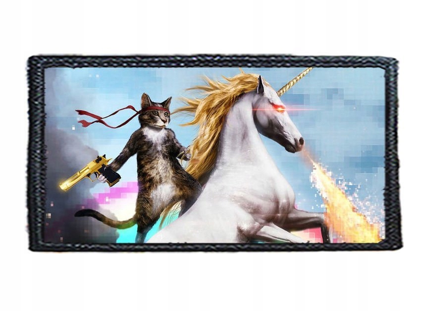 Naszywka CAT ON UNICORN / KOT NA JEDNOROŻCU Płeć uniseks