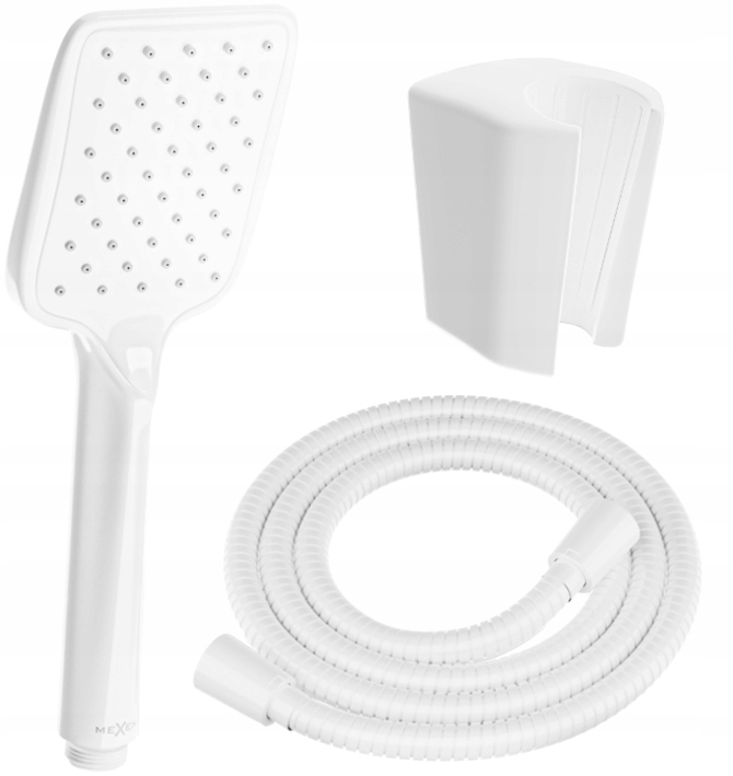 MEXEN ZESTAW PRYSZNICOWY SŁUCHAWKA R-62 WĄŻ BIAŁY