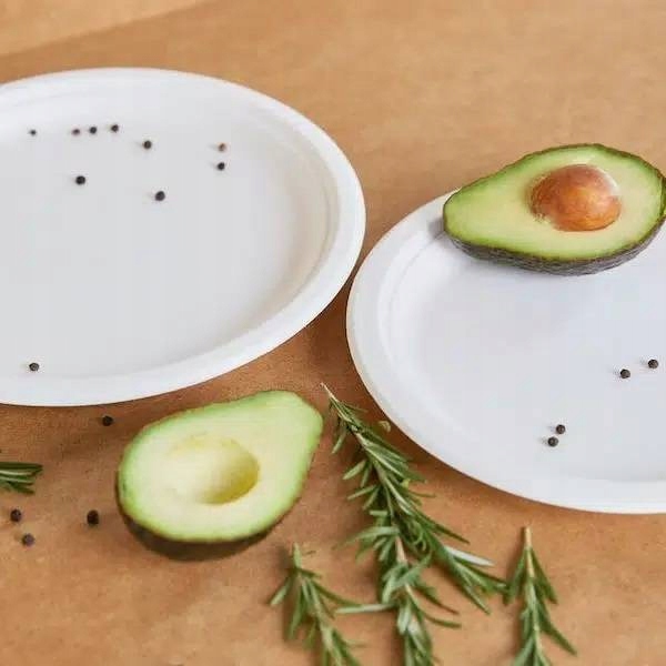 TALERZYKI PAPIEROWE JEDNORAZOWE BIAŁE 23cm 50szt Stan opakowania oryginalne