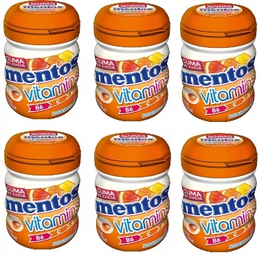 Levně 6 x 50 g Mentos Vitamins citrusové žvýkačky s vitamíny Karton