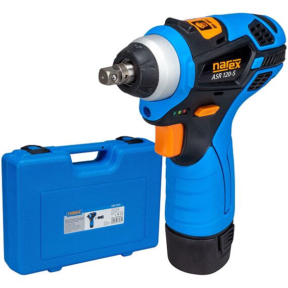 Narex Asr 122-S Bmc, aku rázový uťahovač 12V/2*2Ah, 139Nm, 3/8", kufor
