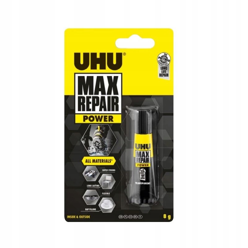 KLEJ POLIMEROWY UHU MAX REPAIR 8 ML Do napraw