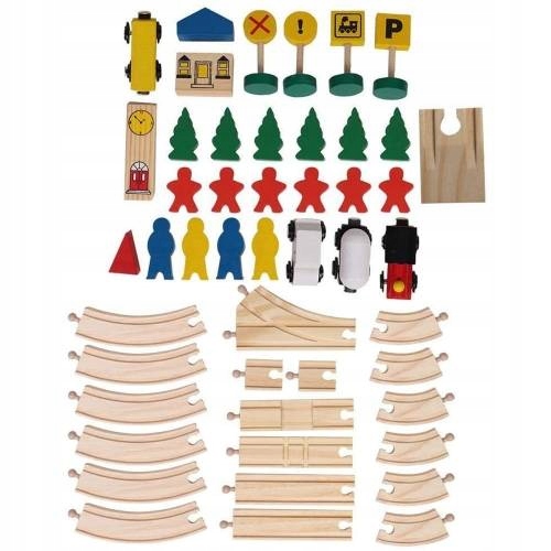 DREWNIANA KOLEJKA MIASTO POCIĄG TORY AUTKA 100 EL Bohater brak