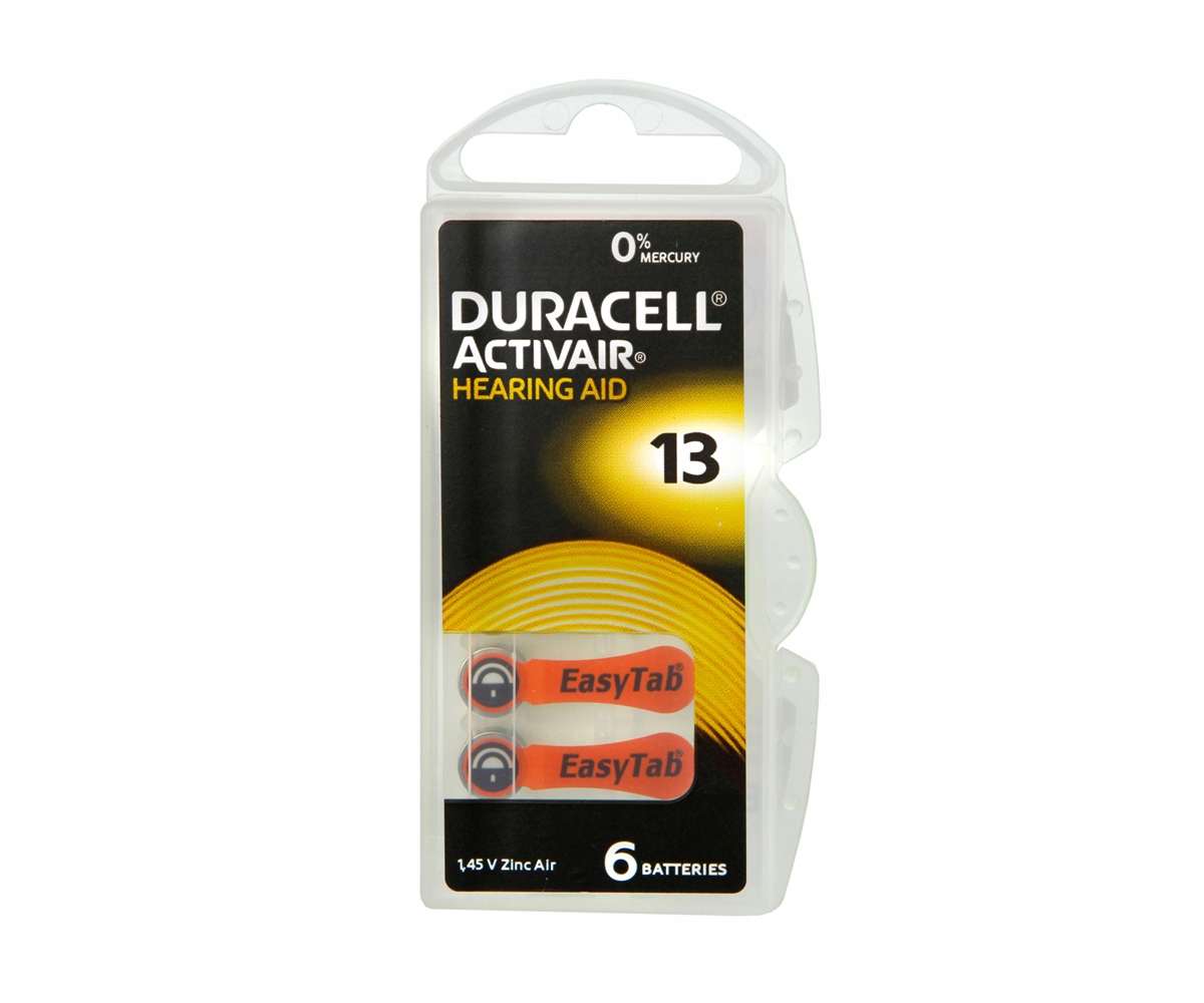 

Bateria słuchowa DA13 Duracell B6 1,4V Zinc-Air