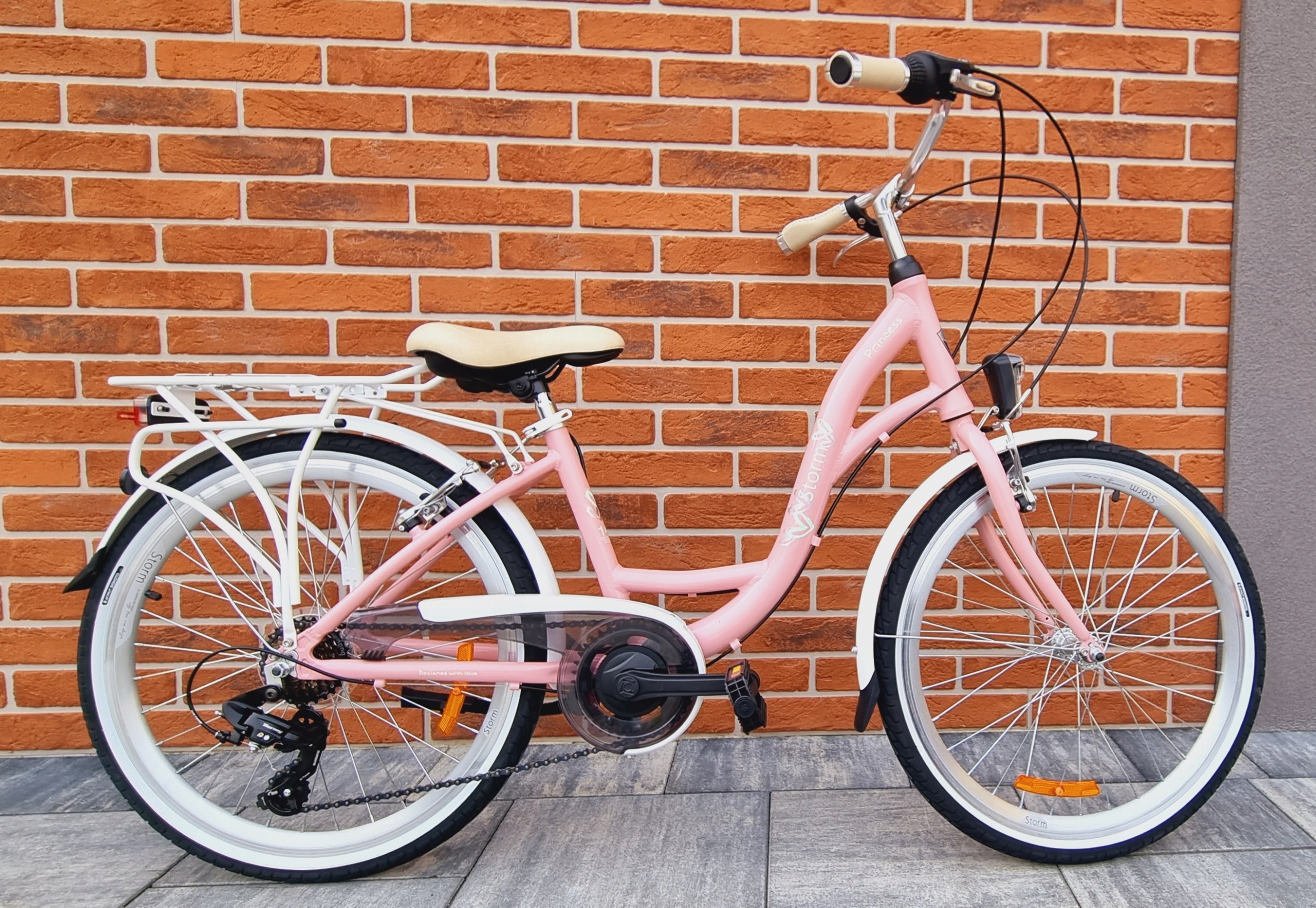 Rower Storm Princess koło 24 cale 6 biegów rama 14 cali pudrowy róż