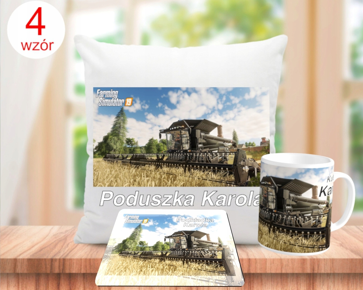FARMING SIMULATOR ZESTAW PODUSZKA+KUBEK+PODKŁADKA Długość (cm) 40 cm