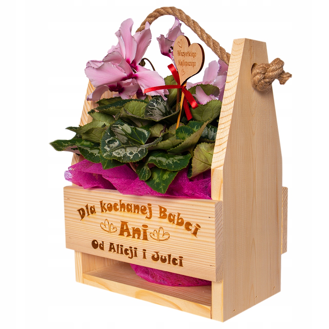

Drewniana Doniczka prezent na Dzień babci dziadka