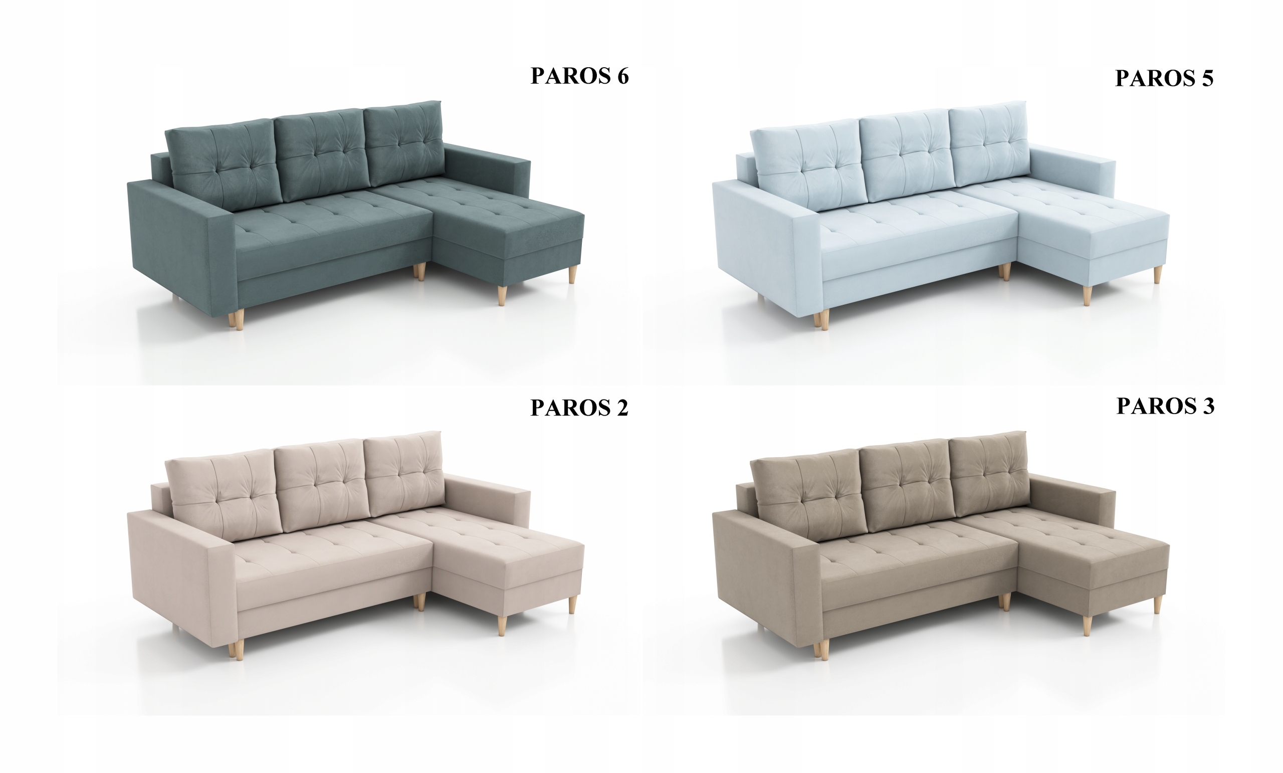 Zestaw SCANDI (narożnik, fotel + 2 pufy), kolory Liczba elementów w zestawie 3