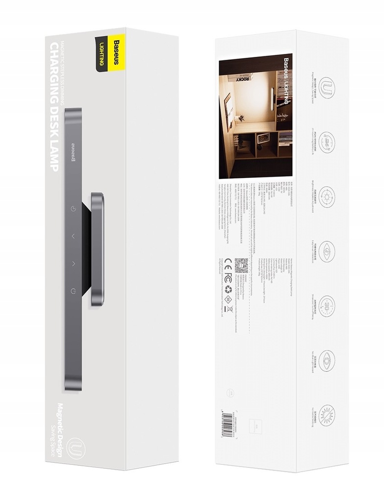 BASEUS BEZPRZEWODOWA LAMPKA NOCKA MAGNETYCZNA LED NA BIURKO ŚCIANĘ Stan opakowania oryginalne