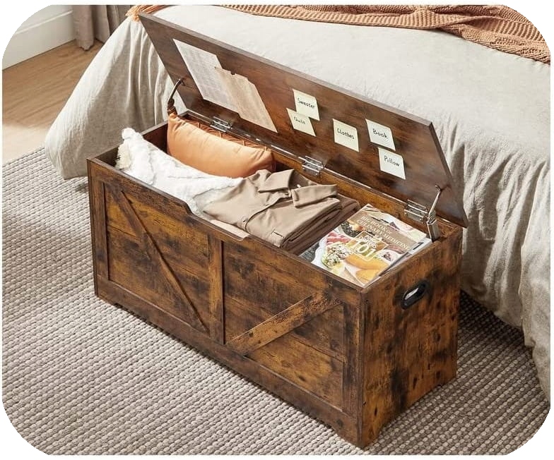 Skrzynia Pojemnik do Przechowywania 150L Organizer Rustykalny LOFT VINTAGE Szerokość mebla 100.41 cm