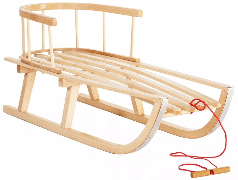 

Sanki Drewniane Oparcie Sznurek Bukowe polskie