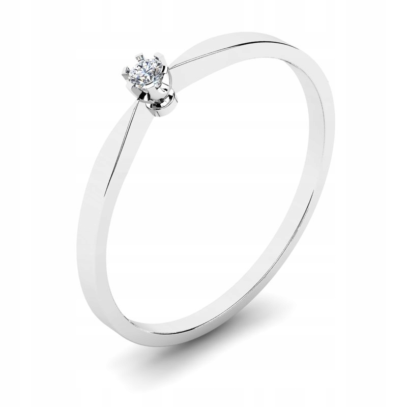 

Pierścionek Z Białego Złota Klasyczny Cyrkonia 2MM