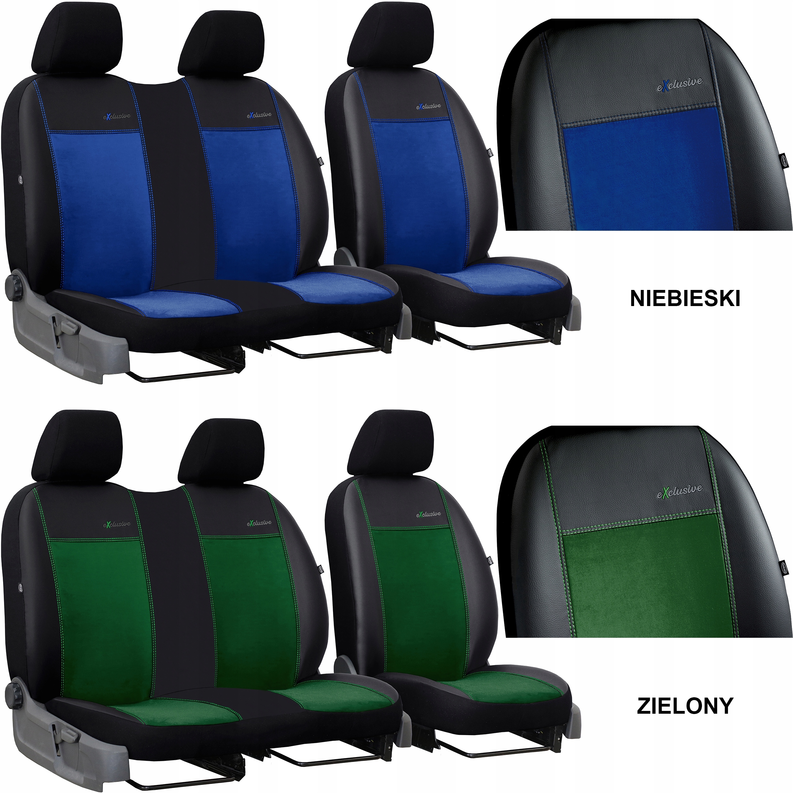 POKROWCE MIAROWE NA FOTELE BUS FIAT DUCATO 4 2+1 Materiał skóra sztuczna zamsz sztuczny