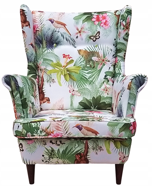 Fotel Uszak dżungla małpy kwiaty motyle DZIECIĘCY Marka Family Meble