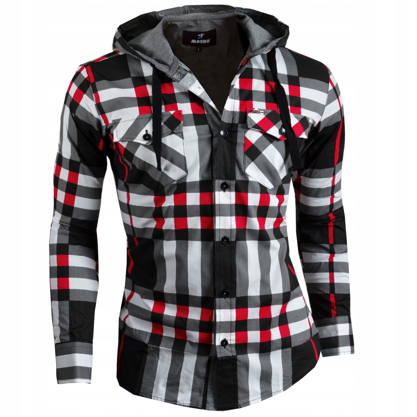 Pánská košile Mondo Casual s dlouhým rukávem Mikina s kapucí